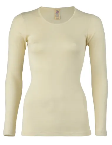 Shirt Langarm Cremeweiß Damen Merino...