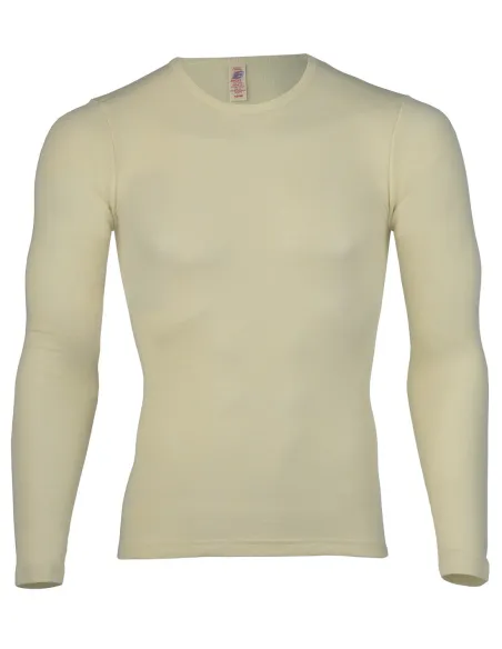 Shirt Langarm Cremeweiß Herren Merino Schurwolle Engel Natur
