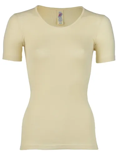 T-Shirt Damen Merino Schurwolle Weiß Engel Natur