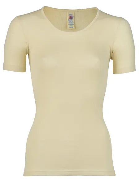 T-Shirt Damen Merino Schurwolle Weiß Engel Natur