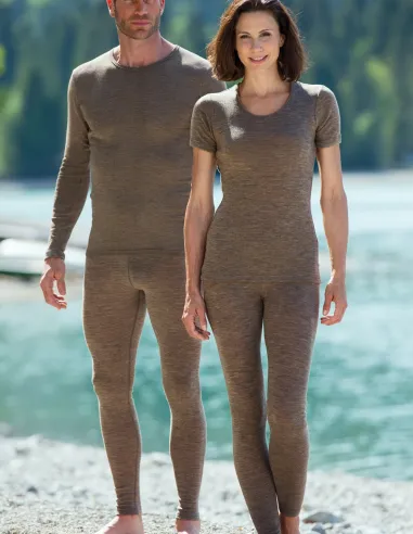 Damen Shirt Kurzarm Seide Wolle Engel Natur