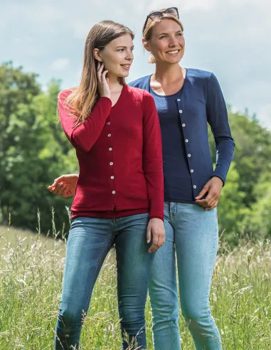 Cardigan Seide Wolle Engel Natur