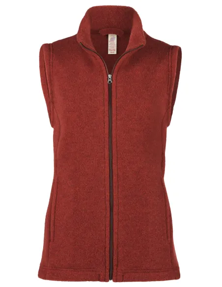Damen-Weste tailliert Merino Schurwolle Fleece Engel Natur