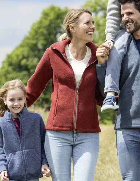 Fleece-Jacke tailliert Damen Merino Schurwolle Engel Natur