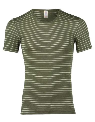 Herren Shirt Gestreift Kurzarm Seide...