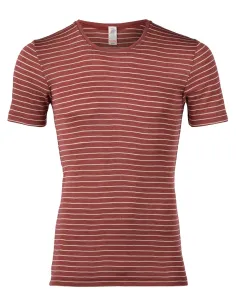 Herren Shirt Gestreift Kurzarm Seide Wolle Engel Natur 2