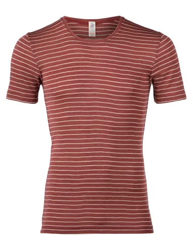 Herren Shirt Gestreift Kurzarm Seide...