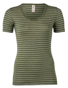 Damen Shirt Gestreift Kurzarm Seide Wolle Engel Natur 2