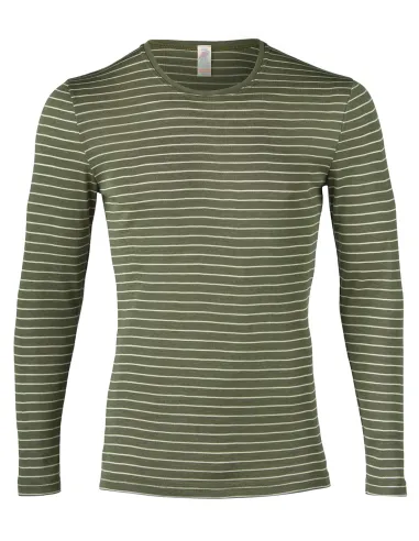 Herren Shirt Gestreift Langarm Seide...