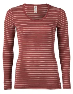 Damen Shirt Gestreift Langarm Seide Wolle Engel Natur 2