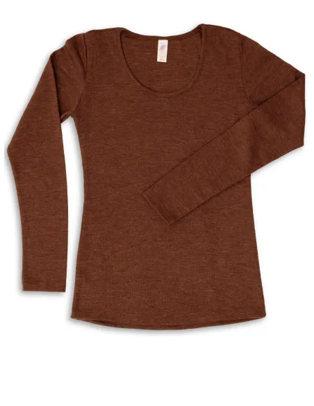 Shirt Langarm Damen Merino Schurwolle Engel Natur