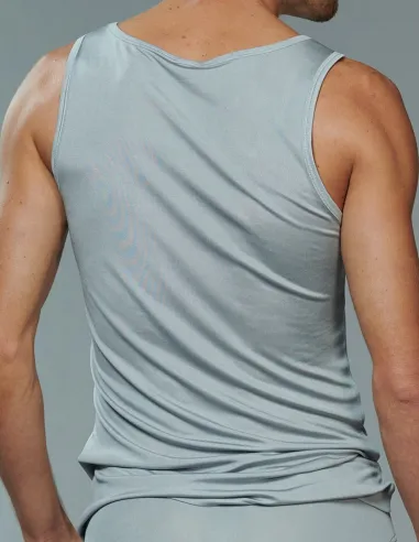 Herren Seiden-Unterhemd Grau Kokon Zwo