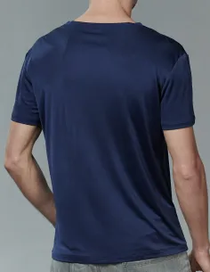 Herren T-Shirt aus Seide Dunkelblau Kokon Zwo 2