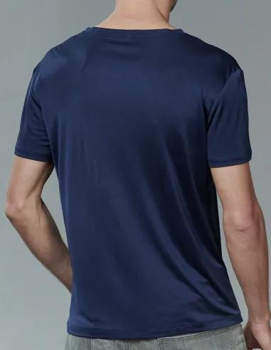 Herren T-Shirt aus Seide Dunkelblau Kokon Zwo