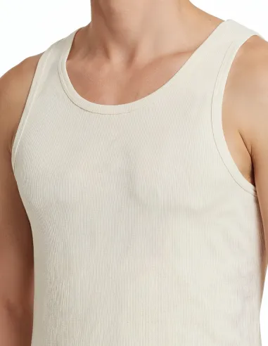 Herren Achselshirt Seide Wolle Engel Natur