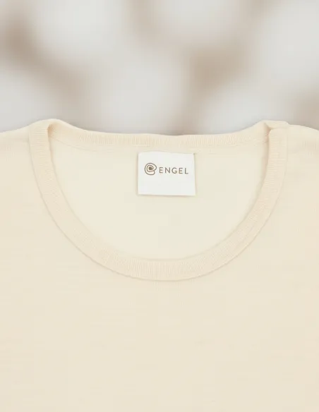 T-Shirt Weiß Herren Merino Schurwolle Engel Natur