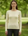 Shirt Langarm Cremeweiß Damen Merino Schurwolle Engel Natur