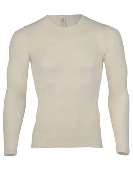 Shirt Langarm Cremeweiß Herren Merino Schurwolle Engel Natur