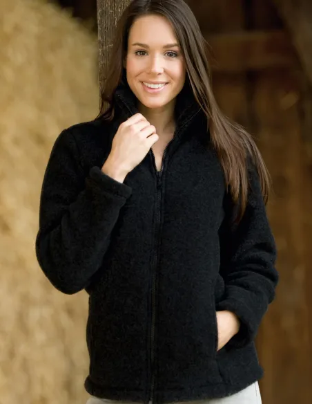 Fleece-Jacke tailliert Damen Merino Schurwolle Engel Natur
