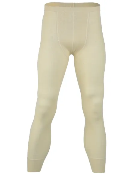 Herren Unterhose Lang Seide Wolle Engel Natur