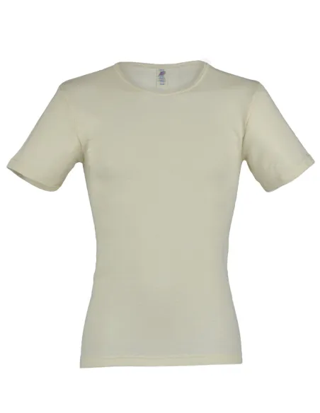 Herren Shirt Kurzarm Seide Wolle Engel Natur