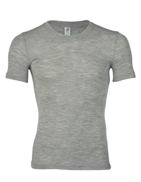 Herren Shirt Kurzarm Seide Wolle Engel Natur
