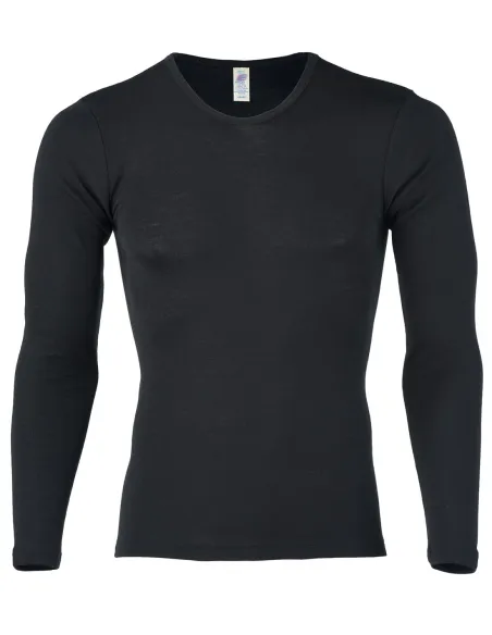 Herren Shirt Langarm Seide Wolle Engel Natur