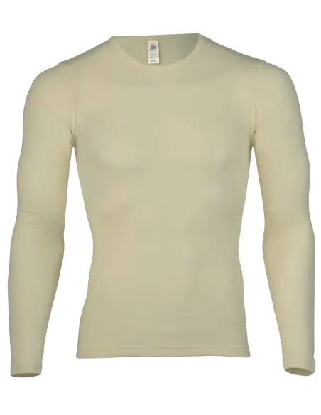 Herren Shirt Langarm Seide Wolle Engel Natur