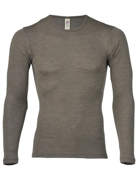 Herren Shirt Langarm Seide Wolle Engel Natur