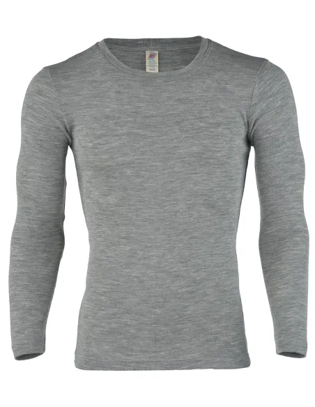 Herren Shirt Langarm Seide Wolle Engel Natur
