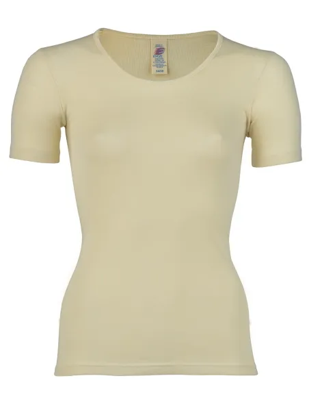 Damen Shirt Kurzarm Seide Wolle Engel Natur