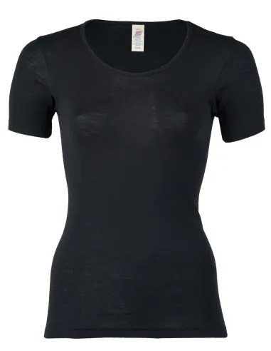 Damen Shirt Kurzarm Seide Wolle Engel Natur