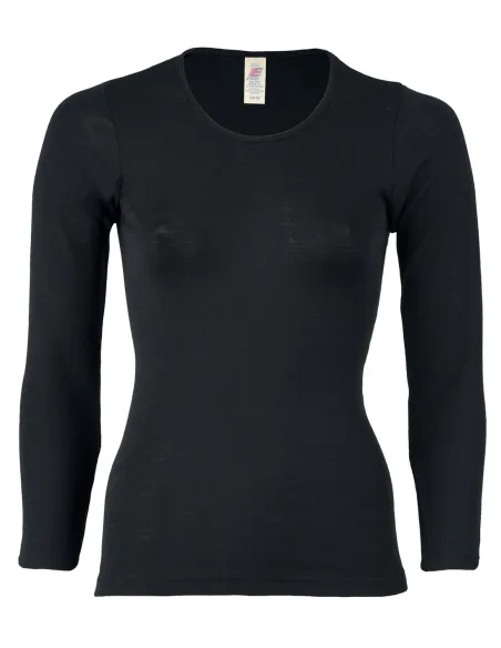Damen Shirt Langarm Seide Wolle Engel Natur