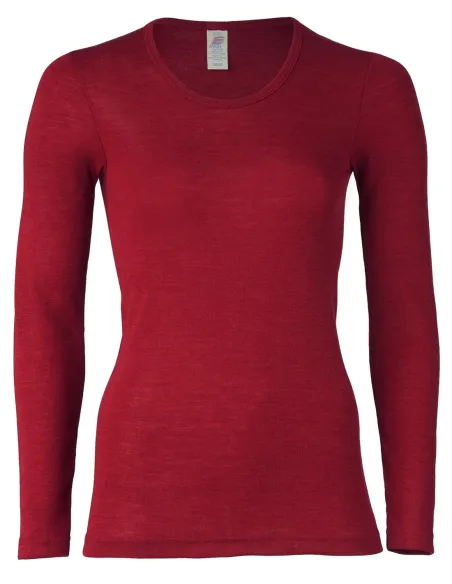 Damen Shirt Langarm Seide Wolle Engel Natur