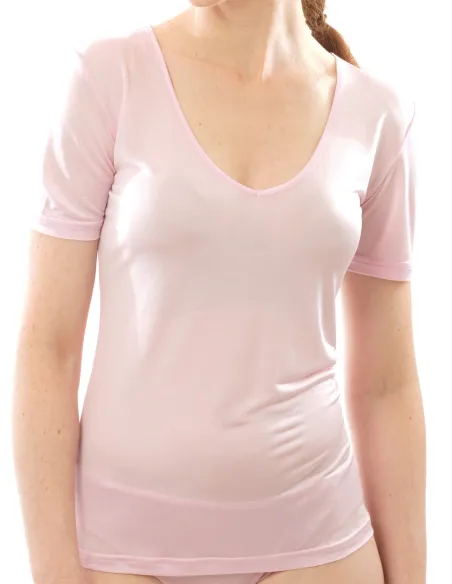Seiden Damen T-Shirt mit V-Ausschnit Alkena