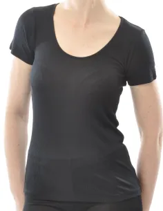 Seiden Damen Ripp T-Shirt Rundhals Alkena 2