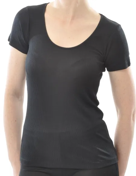 Seiden Damen Ripp T-Shirt Rundhals Alkena