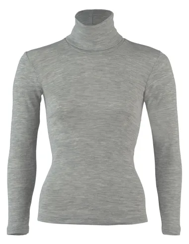 Damen Rolli Langarm Seide Wolle Engel Natur