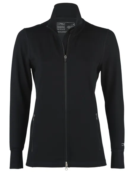 Engel Sports Damen Zipjacke mit Stehkragen Seide Merinowolle