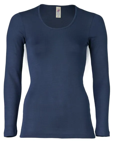 Damen Shirt Langarm Seide Wolle Engel Natur
