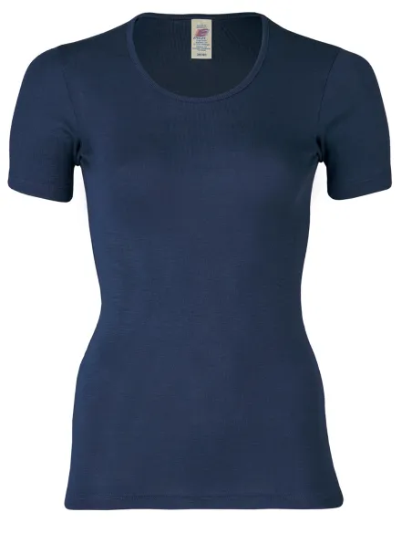 Damen Shirt Kurzarm Seide Wolle Engel Natur