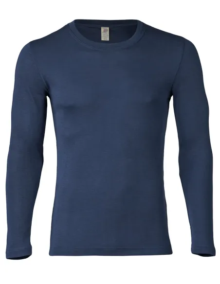 Herren Shirt Langarm Seide Wolle Engel Natur